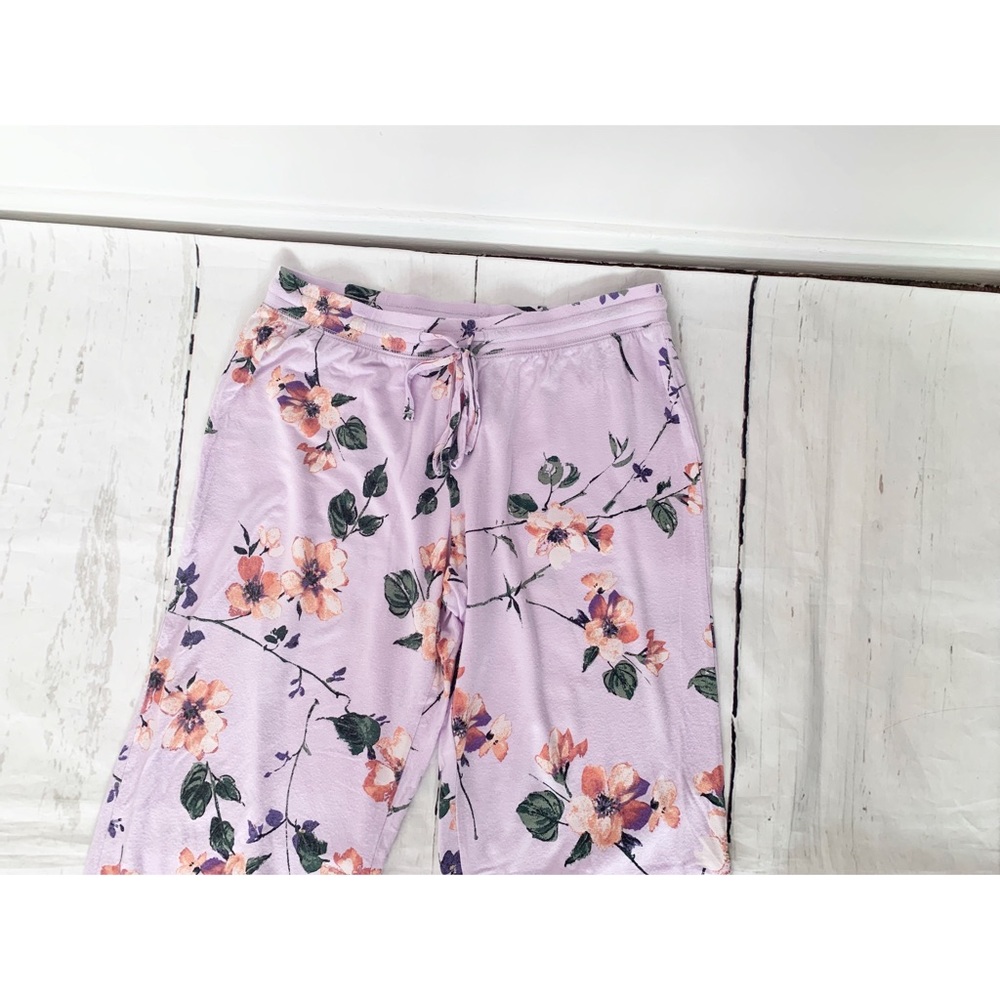Gilligan & O’Malley Purple Floral Lounge Sleepwear Pajama Pants Size Small - Picture 3 of 4